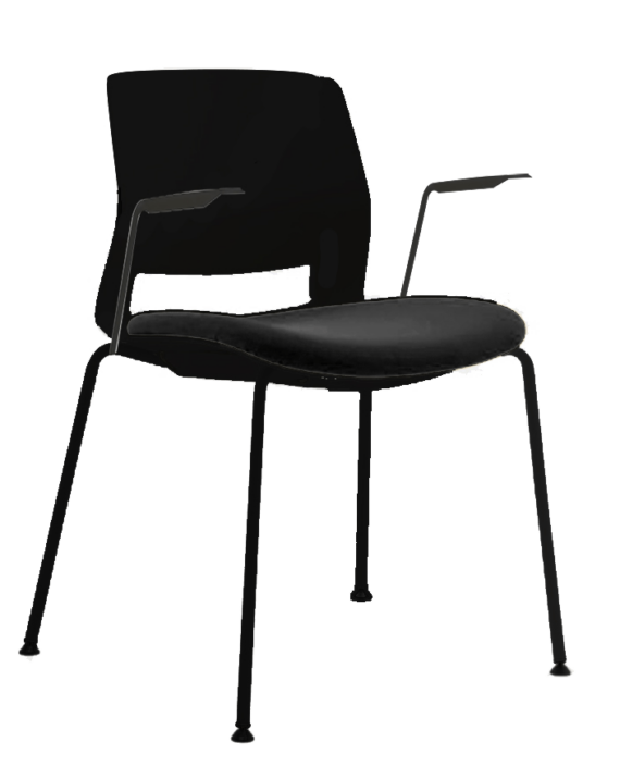 ARM CHAIR SNOUT 4 LEG BLACK BLACK SEATPAD