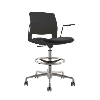 ARM STOOL SNOUT CASTOR WHITE GREYBLACK SEATPAD