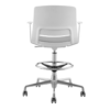 ARM STOOL SNOUT CASTOR WHITE + GREY/BLACK SEATPAD 5 ARM STOOL SNOUT CASTOR WHITE GREYBLACK SEATPAD back - Office Furniture ARM STOOL SNOUT CASTOR WHITE GREYBLACK SEATPAD back