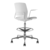 ARM STOOL SNOUT CASTOR WHITE + GREY/BLACK SEATPAD 4 ARM STOOL SNOUT CASTOR WHITE GREYBLACK SEATPAD corner - Office Furniture ARM STOOL SNOUT CASTOR WHITE GREYBLACK SEATPAD corner