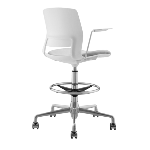 ARM STOOL SNOUT CASTOR WHITE GREYBLACK SEATPAD corner