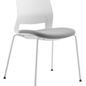 CHAIR SNOUT 4 LEG WHITE GREY SEATPAD 1 1